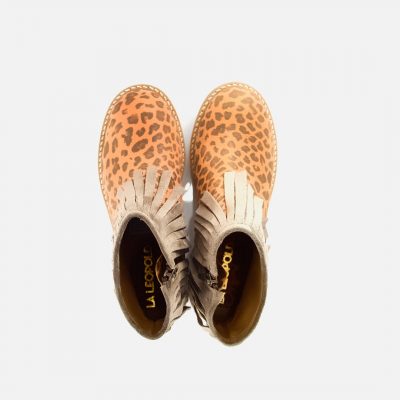 Botas Animal print con flecos
