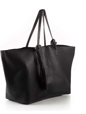 Cartera de cuero negra La Leopolda