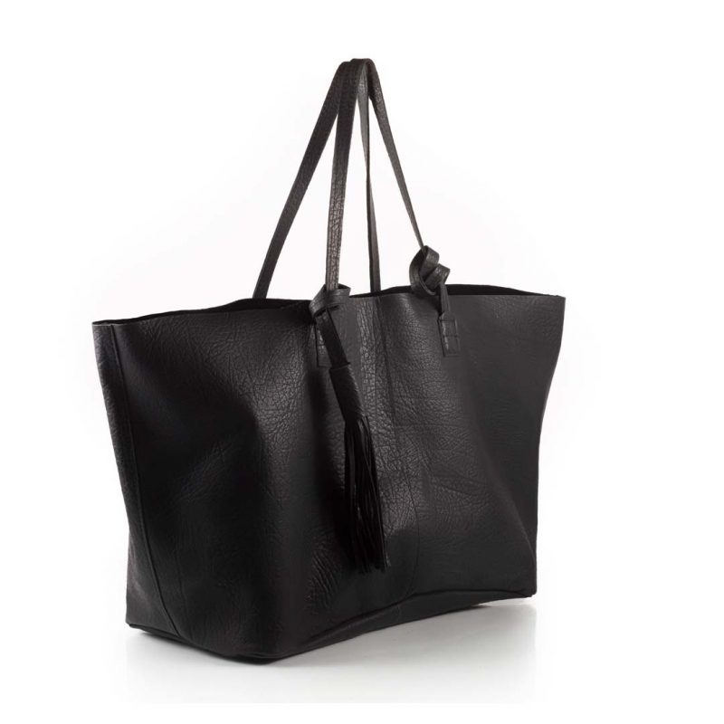 Cartera de cuero negra La Leopolda