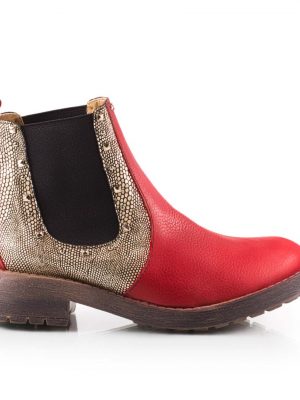 Botas bordo y doradas con elástico La Leopolda