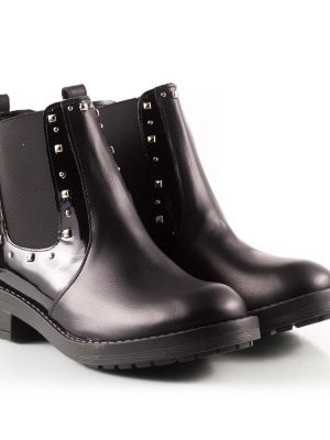 Botas elastco negras charol La Leopolda