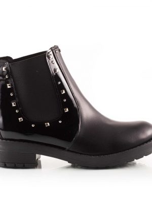 Botas elastco negras charol La Leopolda
