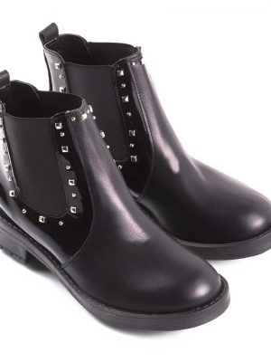 Botas elastco negras charol La Leopolda