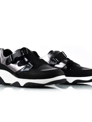 zapatillas urbanas de diseño original para mujer en cuero metalizado
