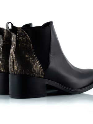 botas de cuero de caña media con elastico