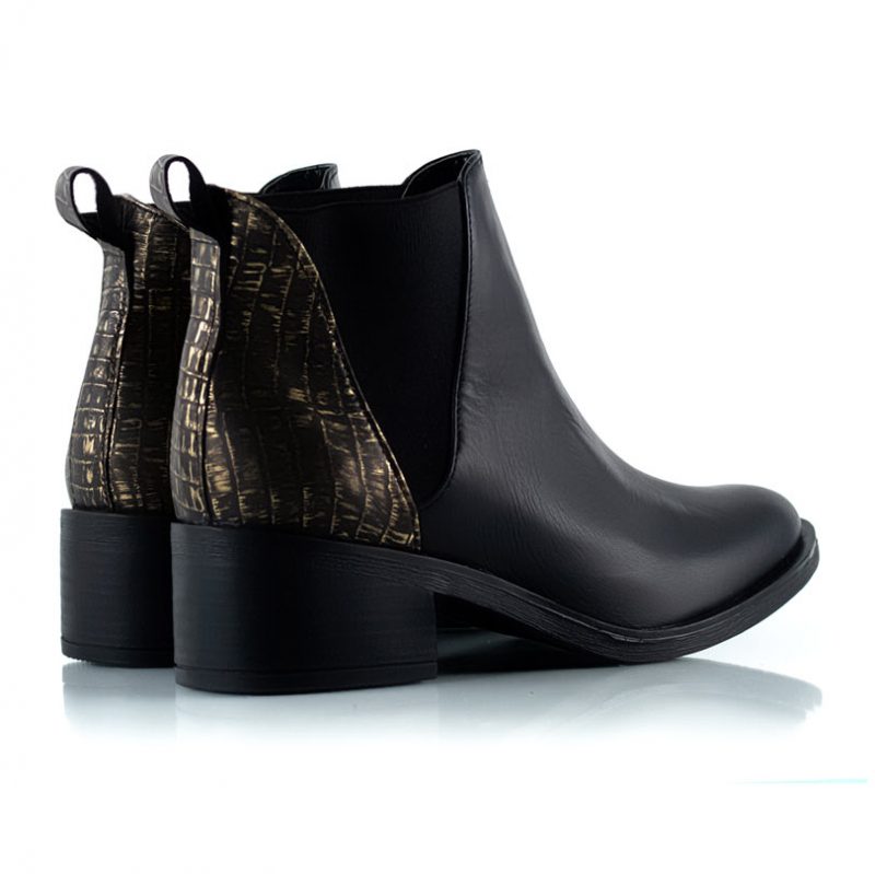 botas de cuero de caña media con elastico