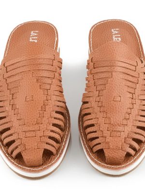 huarachos urbanos de cuero tramado para mujer a la moda