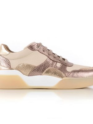 zapatillas urbanas de mujer de cuero metalizado con diseño original