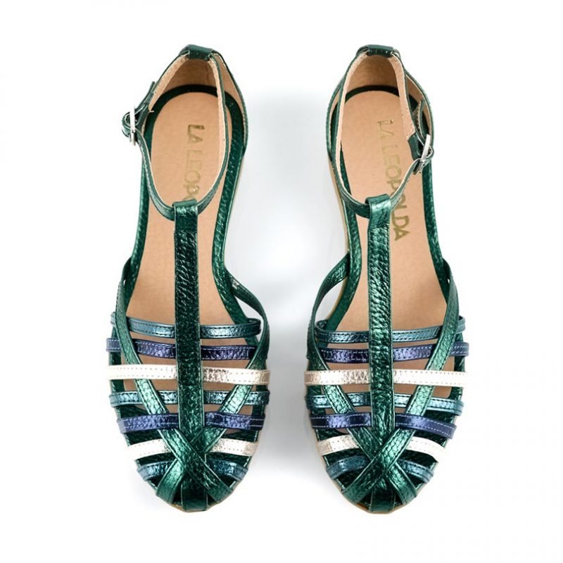 sandalias cyber monday Iris Verde Metalizado 04